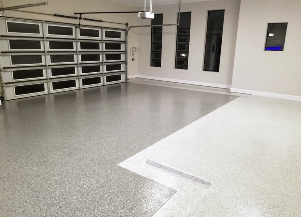Epoxy floors garage 2 colors
