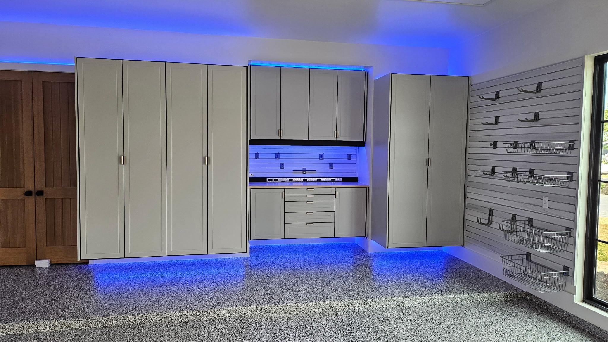 Custom garage cabinet installation