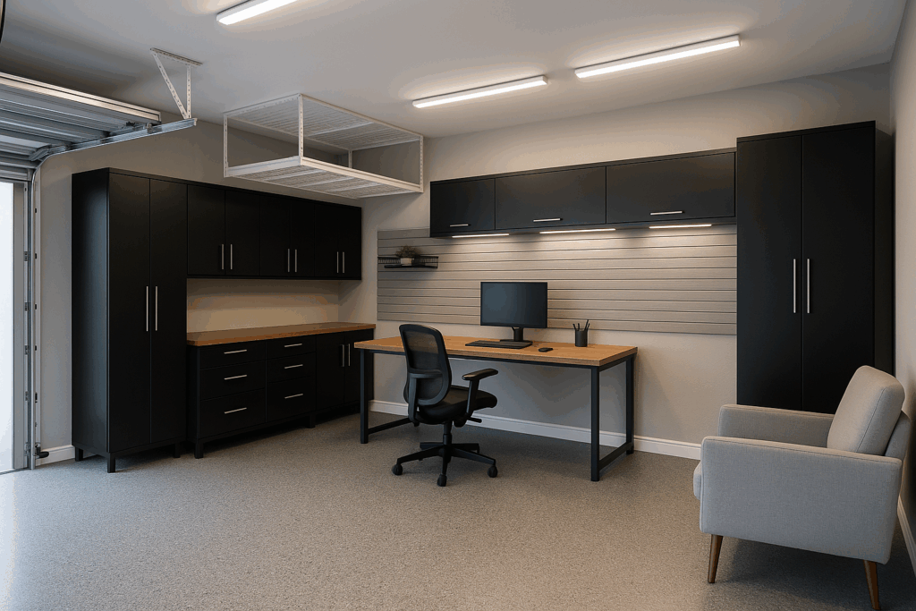 Garage to Office Conversion in Austin | Black Diamond Garages